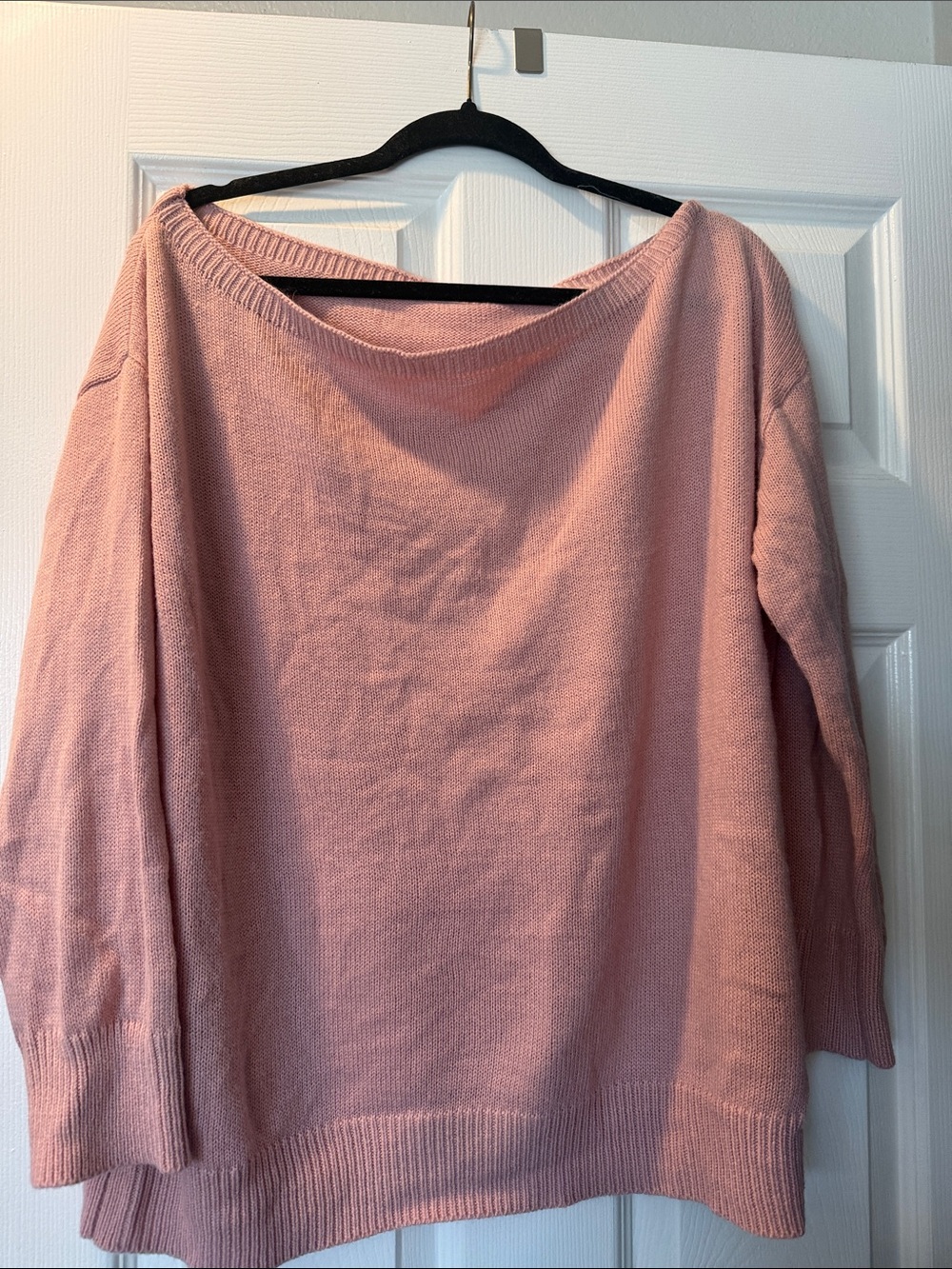 SHEIN Blush Off-the-Shoulder Knit Sweater